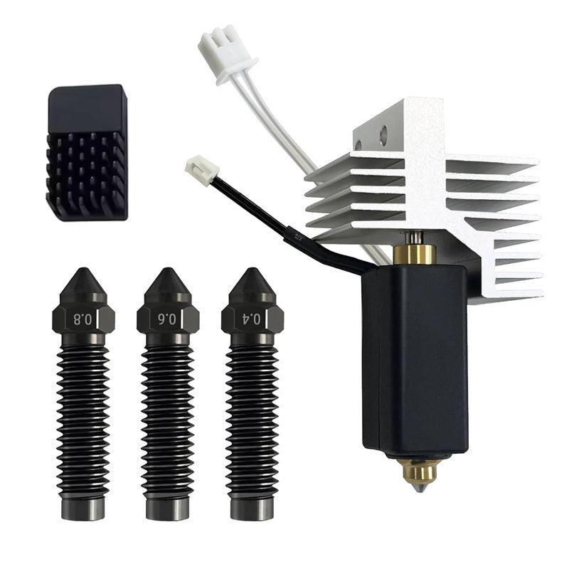 IdeaFormer-3D Ceramic Centauri Carbon Hotend with 1Pcs Nozzle Wipe 0.4/0.6/0.8mm Hardened Steel Nozzle, Centauri Print Head Extruder Hotend Kit for Elegoo Centauri Carbon - Image 1